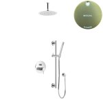 Bruma Leaf2 Zestaw natryskowa podtynkowy z deszczownicą sufitową Ø 250 mm i słuchawką na drążku Sunrise 1673746SR