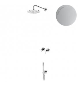 ----Bruma Leaf2 Zestaw prysznicowy podtynkowy z deszczownicą ścienną Ø 300 mm ze słuchawką Pure White 1677532PW