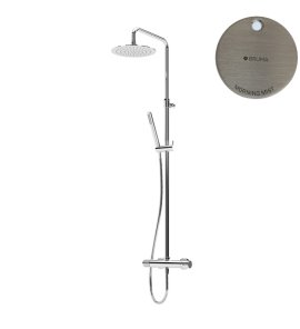 Bruma Leaf2 Zestaw prysznicowy ścienny z regulowaną wysokością deszczownicy Ø 300 mm Morning Mist 1676532MM