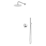 Bruma Leaf2 Zestaw prysznicowy podtynkowy z deszczownicą ścienna Ø 230 mm i słuchawką Chrom 1677202CR