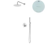 Bruma Leaf2 Zestaw prysznicowy podtynkowy z deszczownicą ścienna Ø 230 mm i słuchawką Pure White 1677202PW