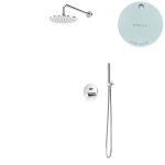 Bruma Leaf2 Zestaw prysznicowy podtynkowy z deszczownicą ścienna Ø 250 mm i słuchawką Pure White 1677222PW