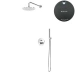 Bruma Leaf2 Zestaw prysznicowy podtynkowy z deszczownicą ścienna Ø 250 mm i słuchawką Gunmetal 1677222MG