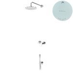 Bruma Leaf2 Zestaw prysznicowy podtynkowy z deszczownicą ścienną Ø 230 mm ze słuchawką Pure White 1673603PW