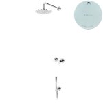 Bruma Leaf2 Zestaw prysznicowy podtynkowy z deszczownicą ścienną Ø 250 mm ze słuchawką Pure White 1673605PW