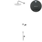 Bruma Leaf2 Zestaw prysznicowy podtynkowy z deszczownicą ścienną Ø 300 mm ze słuchawką Gunmetal 1673609MG