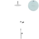 Bruma Leaf2 Zestaw prysznicowy podtynkowy z deszczownicą sufitową Ø 230 mm ze słuchawką Pure White 1673703PW