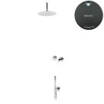 Bruma Leaf2 Zestaw prysznicowy podtynkowy z deszczownicą sufitową Ø 250 mm ze słuchawką Gunmetal 1673705MG
