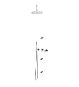 Bruma Leaf2 Zestaw prysznicowy podtynkowy z deszczownicą Ø 250 mm i 3 dysze podtynkowe Chrom 1673734CR