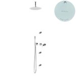 Bruma Leaf2 Zestaw prysznicowy podtynkowy z deszczownicą Ø 250 mm i 3 dysze podtynkowe Pure White 1673734PW