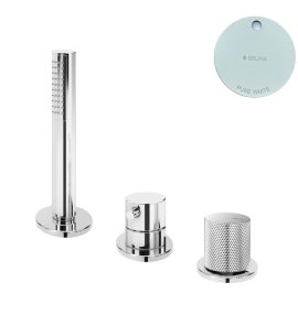 Bruma Leaf3 Bateria natryskowa stojąca z zestawem prysznicowym Pure White 1673000PW