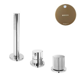 Bruma Leaf3 Bateria natryskowa stojąca z zestawem prysznicowym Sunset 1673000SS