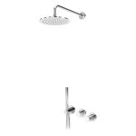 Bruma Leaf3 Bateria natryskowa podtynkowy z deszczownicą Ø 250 mm i zestawem natryskowym Chrom 1673617CR