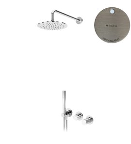 Bruma Leaf3 Bateria natryskowa podtynkowa z deszczownicą Ø 300 mm i zestawem natryskowym Morning Mist 1673623MM