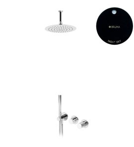 Bruma Leaf3 Bateria natryskowa podtynkowa z deszczownicą Ø 250 sufitową Night Sky 1673717NS