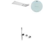 Bruma Leaf3 Bateria natryskowa podtynkowy z deszczownicą ścienną Pure White 1673627PW