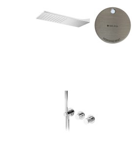 Bruma Leaf3 Bateria natryskowa podtynkowy z deszczownicą ścienną Morning Mist 1673632MM