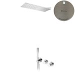 Bruma Leaf3 Bateria natryskowa podtynkowy z deszczownicą ścienną Morning Mist 1673632MM