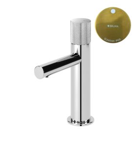 Bruma Leaf3 Bateria umywalkowa jednootworowa bez korka Sunrise PVD 1670009PR