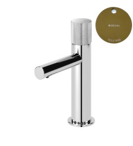 Bruma Leaf3 Bateria umywalkowa jednootworowa bez korka Gold PVD 1670009PO