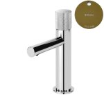 Bruma Leaf3 Bateria umywalkowa jednootworowa bez korka Gold PVD 1670009PO