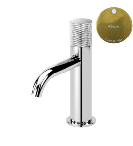 Bruma Leaf3 Bateria umywalkowa jednootworowa bez korka Sunrise PVD 1670013PR