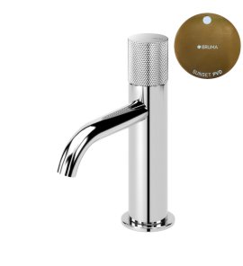 Bruma Leaf3 Bateria umywalkowa jednootworowa bez korka Sunset PVD 1670013PS