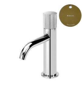 Bruma Leaf3 Bateria umywalkowa jednootworowa bez korka Gold PVD 1670013PO