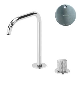 Bruma Leaf3 Bateria umywalkowa 2-otworowa bez korka, montowana na blacie Satinox 1670026ST