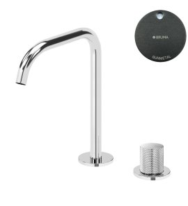 Bruma Leaf3 Bateria umywalkowa 2-otworowa bez korka, montowana na blacie Gunmetal 1670026MG