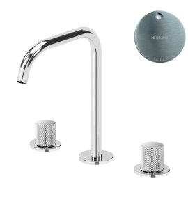 Bruma Leaf3 Bateria umywalkowa 3-otworowa bez korka, montowana na blacie Satinox 1670030ST