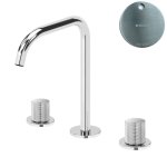 Bruma Leaf3 Bateria umywalkowa 3-otworowa bez korka, montowana na blacie Satinox 1670030ST