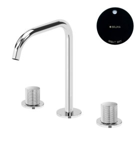 Bruma Leaf3 Bateria umywalkowa 3-otworowa bez korka, montowana na blacie Night Sky 1670030NS