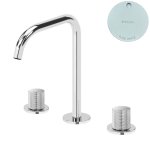 Bruma Leaf3 Bateria umywalkowa 3-otworowa bez korka, montowana na blacie Pure White 1670030PW