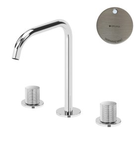 Bruma Leaf3 Bateria umywalkowa 3-otworowa bez korka, montowana na blacie Morning Mist 1670030MM