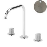 Bruma Leaf3 Bateria umywalkowa 3-otworowa bez korka, montowana na blacie Morning Mist 1670030MM