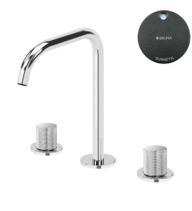 Bruma Leaf3 Bateria umywalkowa 3-otworowa bez korka, montowana na blacie Gunmetal 1670030MG