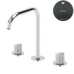 Bruma Leaf3 Bateria umywalkowa 3-otworowa bez korka, montowana na blacie Gunmetal 1670030MG