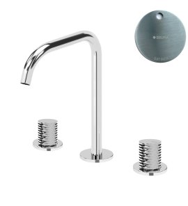 Bruma Leaf4 Bateria umywalkowa 3-otworowa bez korka, montowana na blacie Satinox 1670031ST