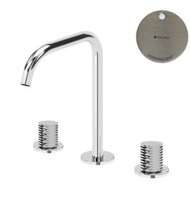 Bruma Leaf4 Bateria umywalkowa 3-otworowa bez korka, montowana na blacie Morning Mist 1670031MM