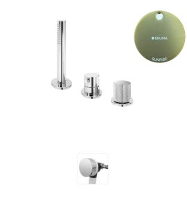 Bruma Leaf3 Bateria wannowo-natryskowa stojąca z wylewką w przelewie Sunrise 1672002SR