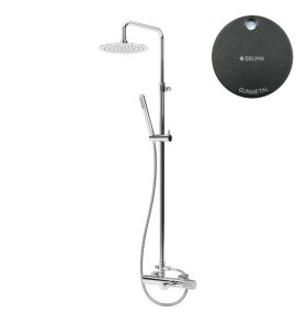 Bruma Leaf3 Bateria wannowo-natryskowa ścienna z deszczownicą Ø 250 mm Gunmetal 1672300MG