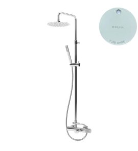 Bruma Leaf3 Bateria wannowo-natryskowa ścienna z deszczownicą Ø 300 mm Pure White 1672304PW