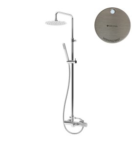 Bruma Leaf3 Bateria wannowo-natryskowa ścienna z deszczownicą Ø 300 mm Morning Mist 1672304MM