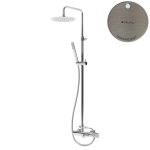 Bruma Leaf3 Bateria wannowo-natryskowa ścienna z deszczownicą Ø 300 mm Morning Mist 1672304MM