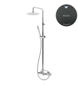 Bruma Leaf3 Bateria wannowo-natryskowa ścienna z deszczownicą Ø 300 mm Gunmetal 1672304MG