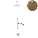 Bruma Leaf3 Bateria wannowo-natryskowa podtynkowy z deszczownicą Ø 250 mm i wylewką w odpływie Sunset 1673739SS