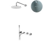 Bruma Leaf3 Bateria wannowo-natryskowa podtynkowy z deszczownicą Ø 250 mm Satinox 1672404ST