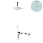 Bruma Leaf3 Bateria wannowo-natryskowa podtynkowy z deszczownicą sufitową Ø 250 mm Pure White 1672504PW