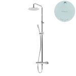 Bruma Leaf3 Zestaw prysznicowy ścienny z regulowaną wysokością deszczownicy Ø 250 mm Pure White 1673400PW